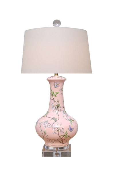 Whitney Lamp in Pink Flowered Porcelain